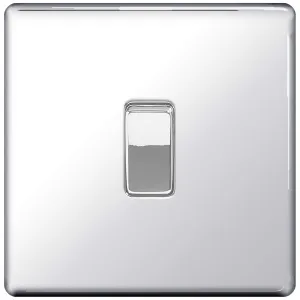 SCREWLESS FLATPLATE POLISHED CHROME SINGLE SWITCH,