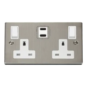 DECO 'NON INGOT' 13A 2 GANG SWITCHED SAFETY SHUTTE