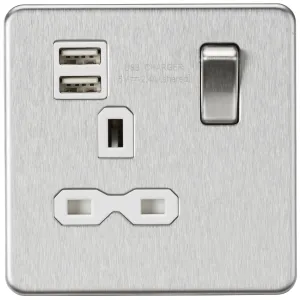 13A 1G SP Switched Socket with Dual USB A+A (5V DC