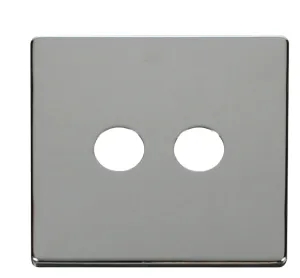 Twin Coaxial Socket Cover Plate - Chrome
