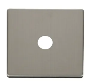 Single Coaxial Socket Cover Plate - Stainless Stee