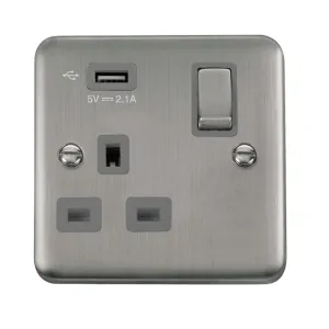 13A Ingot 1 Gang Switched Socket Outlet With Singl