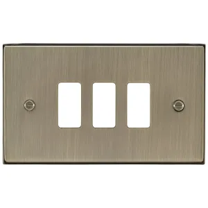 3G Grid Faceplate - Antique Brass