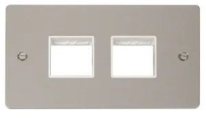 2 Gang Plate (2+2) Switch Aperture  - White
