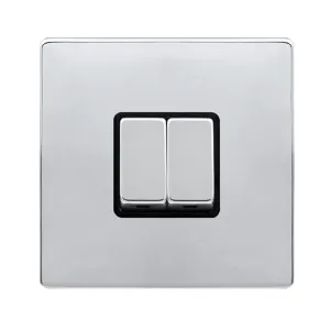 10AX INGOT 2 GANG 2 WAY SWITCH - POLISHED CHROME C
