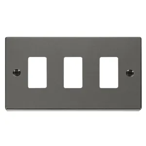 3 Gang GridPro Frontplate - Black Nickel