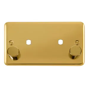 2 Gang Dimmer Plate & Knobs (1630W Max) - 2 Apertu