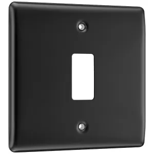 GRID FRONT PLATE NEXUS METAL MATT BLACK - 1 GANG