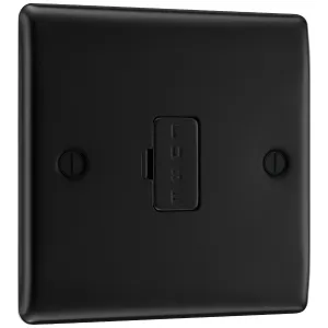 NEXUS METAL MATT BLACK UNSWITCHED 13A FUSED CONNEC