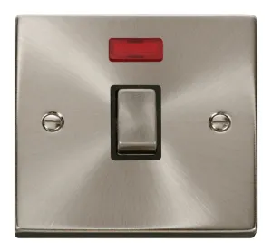 20A 1 Gang DP 'Ingot' Switch + Neon - Black