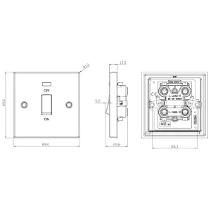 Cooker Control Unit, Switched DP c/w Neon