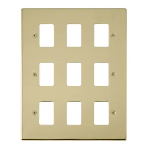 9 Gang GridPro Frontplate - Polished Brass