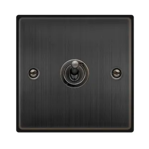 10AX 1 GANG 2 WAY TOGGLE PLATE SWITCH - MATT BRONZ