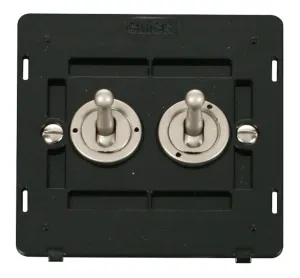 10AX 2 Gang 2 Way Toggle Switch Insert - Pearl Nic