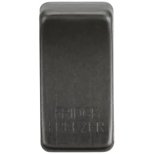 Switch cover "marked FRIDGE FREEZER" - smoked bron