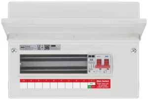 METAL CONSUMER UNIT 12 MOD 9 WAY UNPOPULATED WITH