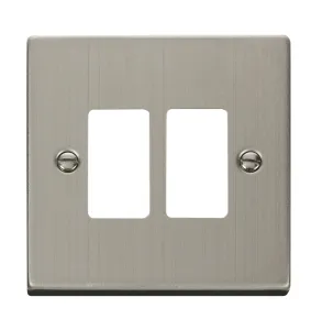 2 Gang GridPro Frontplate - Stainless Steel