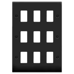 GRIDPRO 9 GANG DECO PLATE MATT BLACK