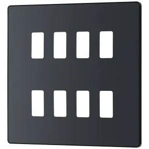 GRID FRONT PLATE - PCD EVOLVE - MATT GREY - 8 GANG