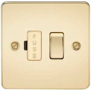 13A Switched Fused Spur Unit - Polished Brass