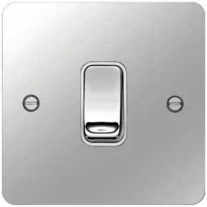 20A DP SWITCH POLISHED STEEL WHITE