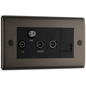 NEXUS METAL BLACK NICKEL DOUBLE TRIPLEX SOCKET FOR