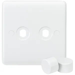 2G Dimmer Plate with 2 Matching Dimmer Caps