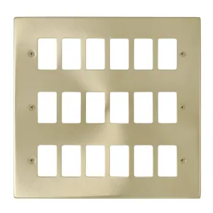 18 Gang GridPro Frontplate - Satin Brass