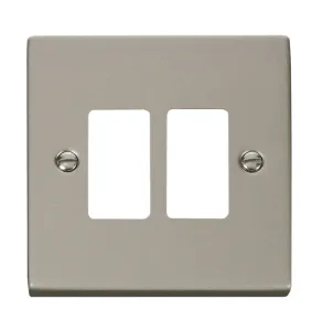 2 Gang GridPro Frontplate - Pearl Nickel