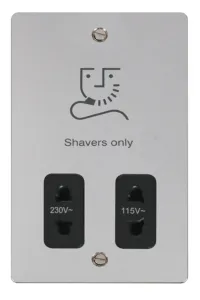 115/230V Shaver Socket Outlet - Black