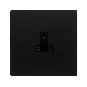 2A ROUND PIN SOCKET - MATT BLACK COVER PLATE - BLA