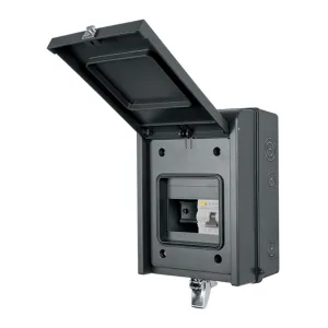 5 Way Elucian IP65 Metal Garage Unit With 63A RCCB