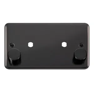 2 Gang Dimmer Plate & Knobs (1630W Max) - 2 Apertu