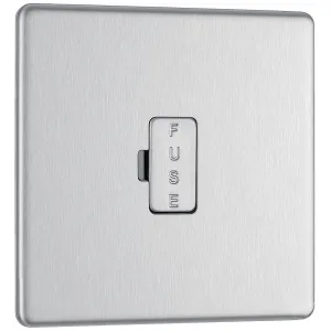 SCREWLESS FLATPLATE BRUSHED STEEL UNSWITCHED 13A F