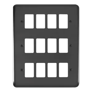 12 Gang GridPro Frontplate - Black Nickel