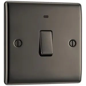 NEXUS METAL BLACK NICKEL SINGLE SWITCH, 20A WITH P