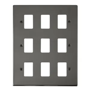 9 Gang GridPro Frontplate - Black Nickel