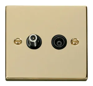 1 Gang Satellite & Coaxial Socket Outlet - Black