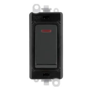 20AX Double Pole Switch With LED Module - Black -