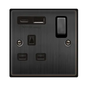 13A INGOT 1 GANG SWITCHED SOCKET OUTLET WITH TYPE