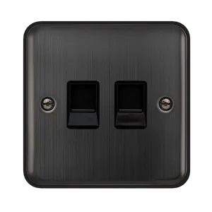 TWIN TELEPHONE SECONDARY OUTLET - MATT BRONZE - BL