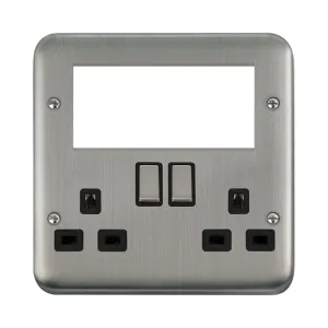 2 GANG 3 PIN SAFETY SHUTTER SWITCHED SOCKET WITH Q