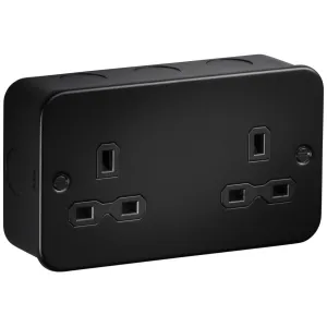 Metalclad 13A 2G Unswitched Socket - Textured Sand