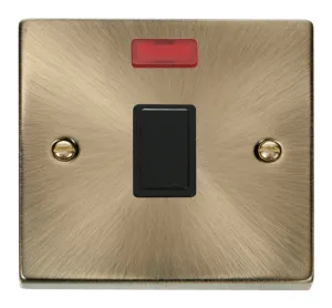 20A 1 Gang DP Switch + Neon - Black