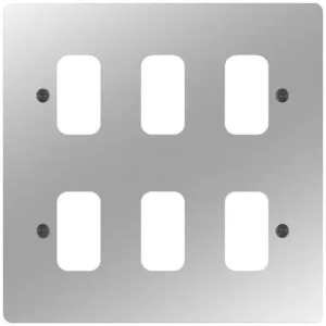 GRID FRONT PLATE 2 X 3 POLISHED STEEL