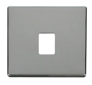 Single RJ11/RJ45 Socket Outlet Cover Plate - Chrom