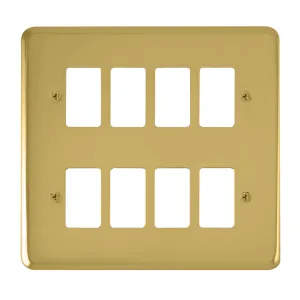 8 Gang GridPro Frontplate - Polished Brass