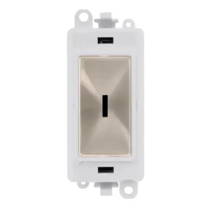 20AX 2 Way Keyswitch Module - White - Brushed Stai