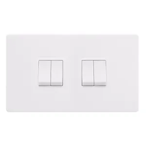 10AX INGOT 4 GANG 2 WAY SWITCH - POLAR WHITE COVER