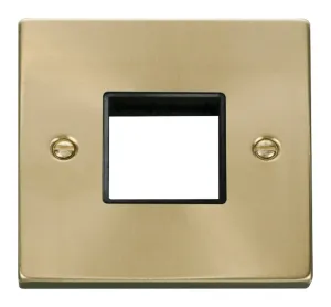 1 Gang Plate Twin Aperture - Black